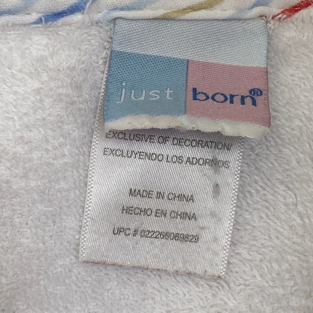 Just Born hooded towel white and blue whale Size OS - Picture 5 of 9